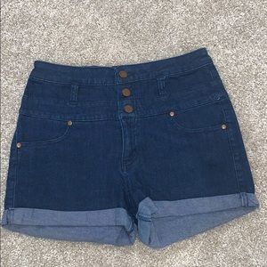 High waist jean shorts